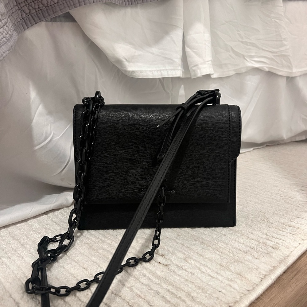 Charles & Keith Matte Black Chain Strap Bag